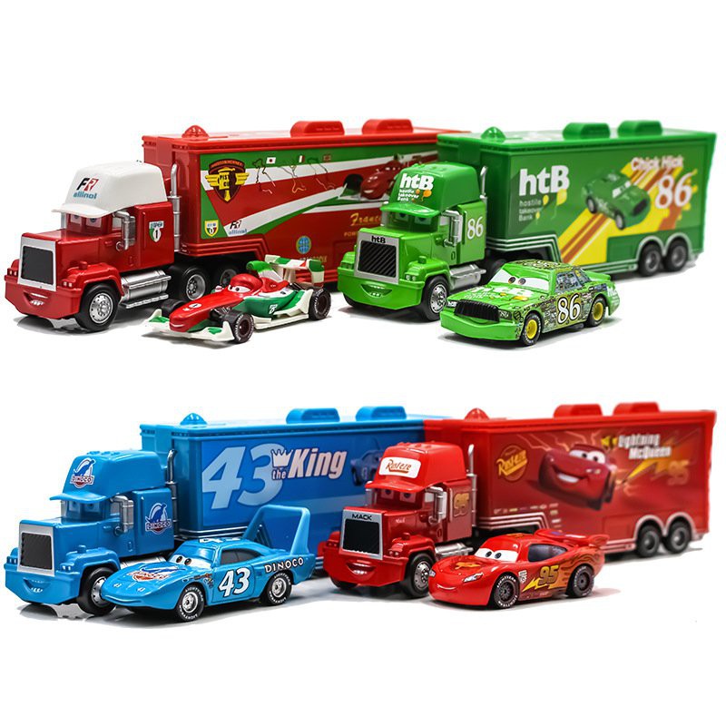 Disney Pixar Cars Lightning McQueen Jackson Storm King Truck 1:55 Toy Car Set