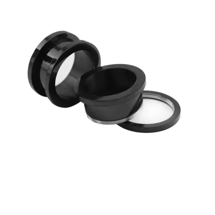 1 PCS EAR PLUG PIERCING BLACK BAHAN PLASTIK DAN STAINLESS STIEL