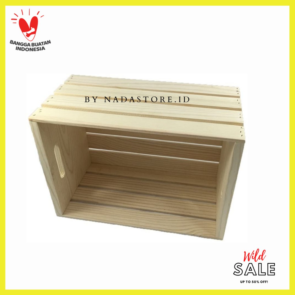 Kotak kayu pinus penyimpanan serbaguna wooden box,Wooden Crates , Wooden Basket, Storage Crates W010