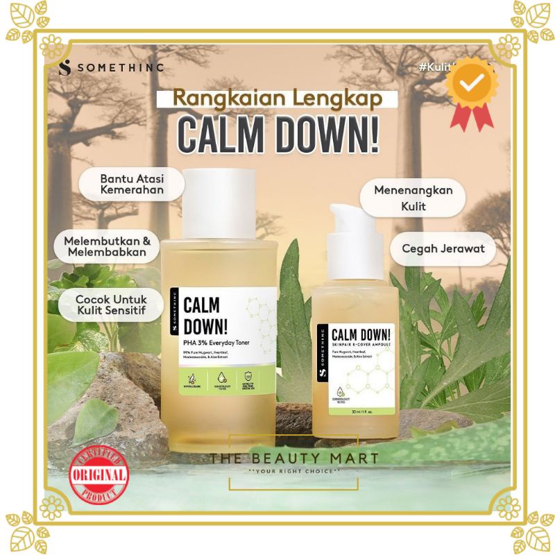 SOMETHINC Calm Down! PHA 3% Everyday Toner - 40mL &amp; 120mL | Skinpair R-Cover Ampoule