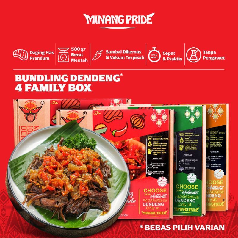 

Bundling 4 Box 500gr Dendeng Minang Pride