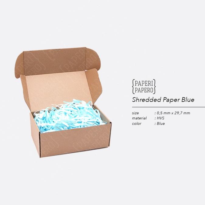 

Premium Product!!! Shredded Paper / Kertas Potong / Kertas Cacah Serut Biru ( 80 Gram) - Paling Dicari