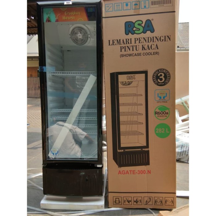 Showcase RSA AGATE 300 Lemari Pendingin Minuman RSA Display Cooler Showcase Tinggi 5 Rak