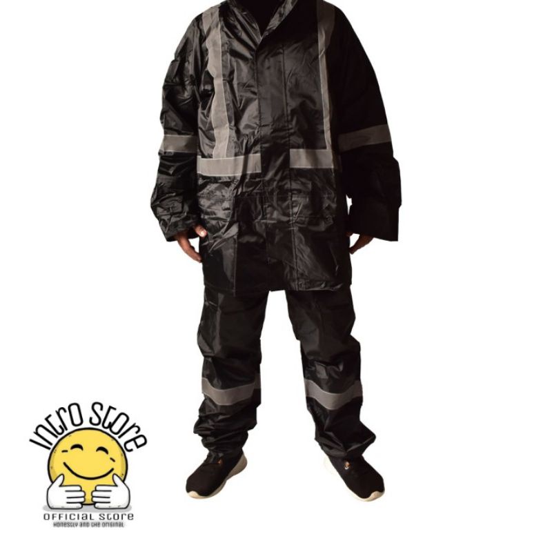 Jas Hujan Soleil Polyester / Soleil Jas Hujan Ukuran L - Hitam