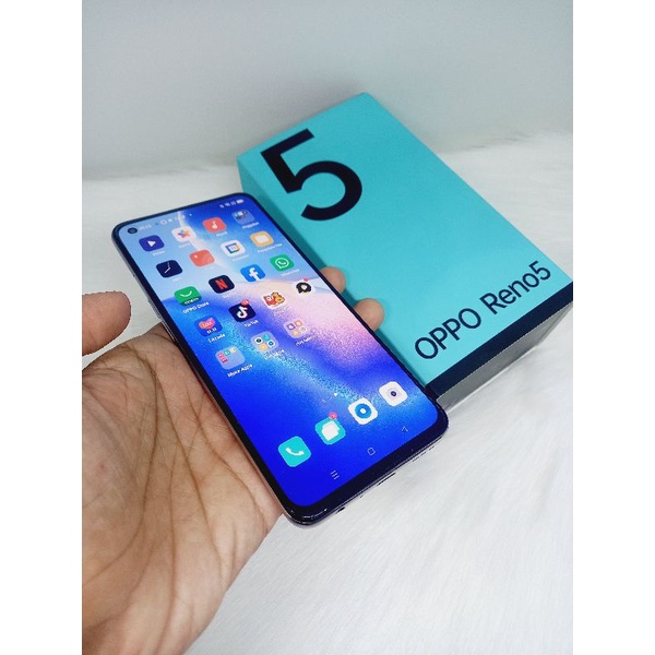Oppo reno 5 128gb Second hp seken handphone bekas lengkap bisa cod banjarmasin murah lecet