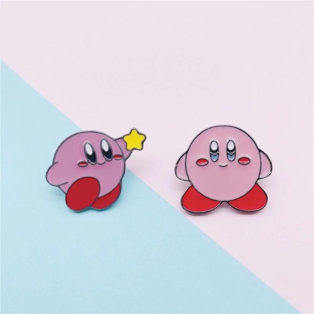 Agustina Kirbyy Pin Kartun Dekorasi Tas Sekolah Pink Anime Enamel Pin Kerah Pin Cosplay Badge