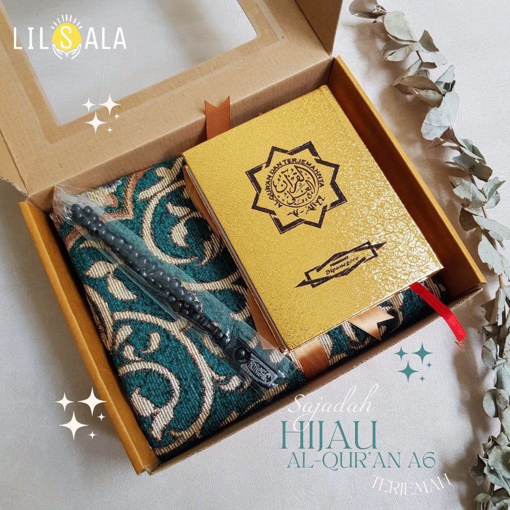 [BS9QT] PAKET SAJADAH TURKI S9 + AL QURAN  + BONUS TASBIH + PACKING BOX JINJING HAMPERS GURU KADO GURU