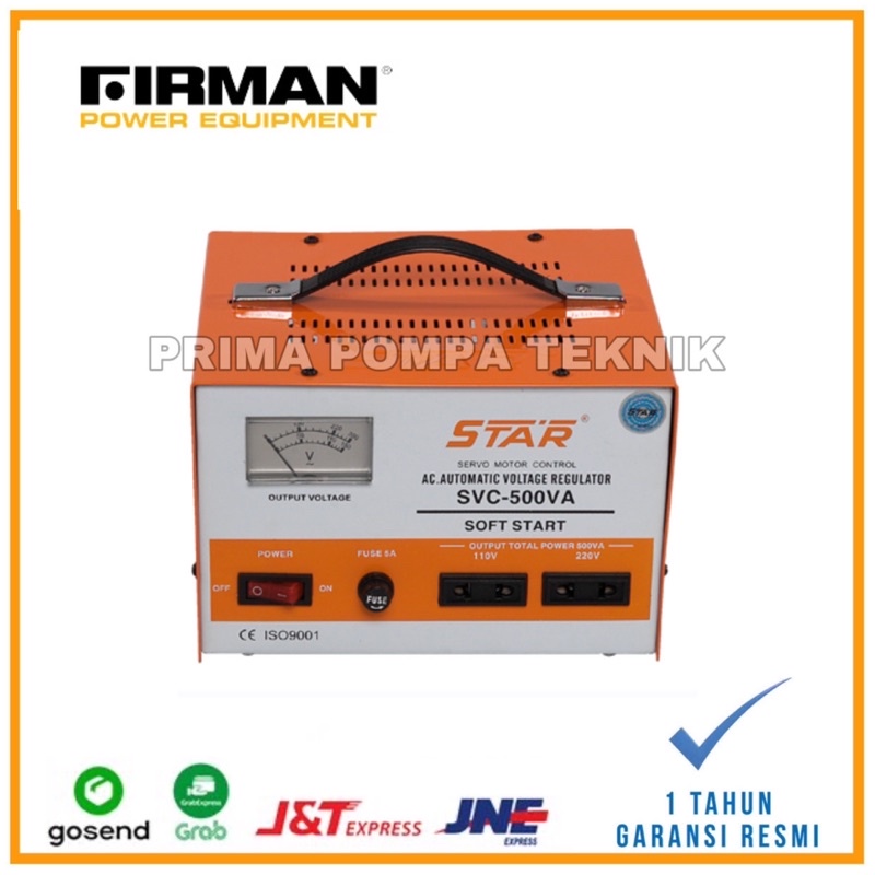 Stabilizer listrik 500 watt / Stabilizer firman 500 watt SVC-500VA