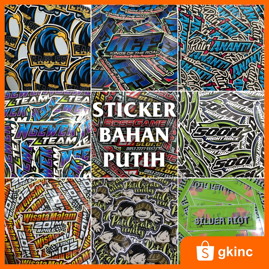 

STICKER CUSTOM PRINTING BIASA GLOSSY BEBAS DESIGN GRAFTAC ORAJET MAXDECAL CUTTING LAMINASI GK.INC
