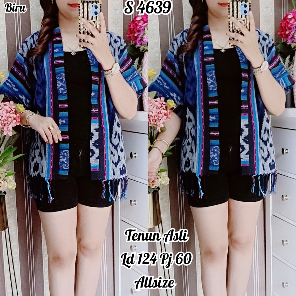 BLAZER TENUN ETNIK ASLI LD 124 LENGAN PENDEK//ROMPI OUTER TENUN PREMIUM STYLE 4639