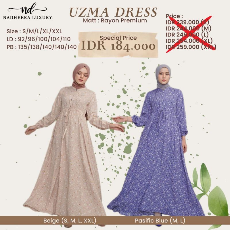 UZMA DRESS NADHEERA LUXURY