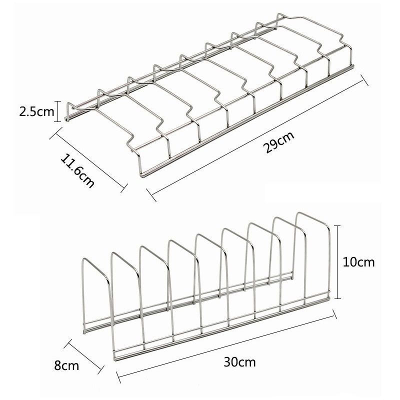 Rak Piring Mangkuk Stainless/Rak Pengering Tutup Panci/Rak Pengeringan Piring Satu Lapis