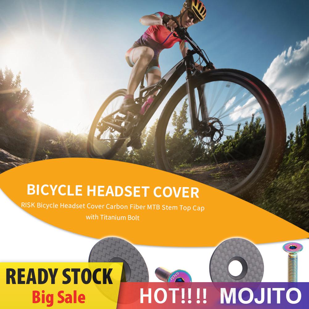 Risk Cover Headset Sepeda Balap / Mtb Bahan Karbon Fiber Dengan Baut