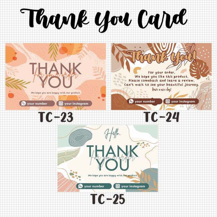 

Reunceum Mart PROMO Thank You Card Gift Card Souvenir Nikah Glossy Murah Berkualitas 23-28