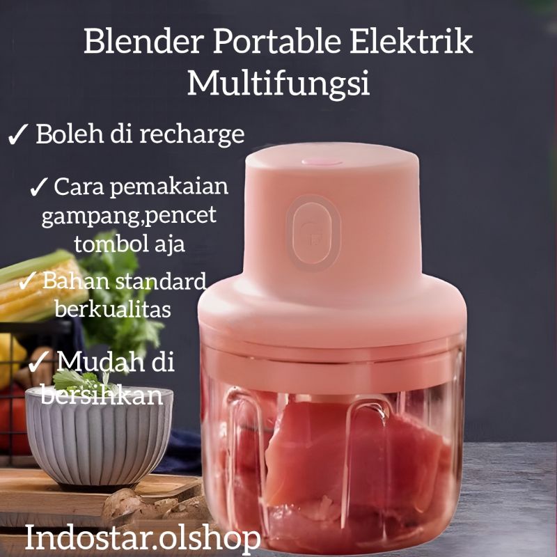 Blender Mini Portabel  Food Processor MPASI USB Chopper Bumbu Makanan ⭐indostar⭐