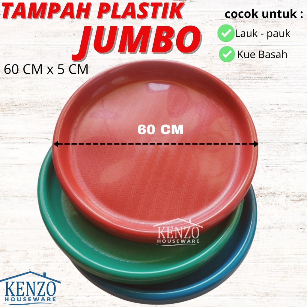 Tampah Plastik Bulat 40 50 60 Cm Nampan Plastik Sedang Besar Warna Murah