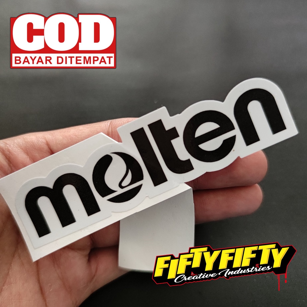 Stiker Print Cut MOLTEN Stiker Printing Laminasi Glossy Tahan Air Stiker Motor Mobil Helm Sudah Membentuk Pola Desain