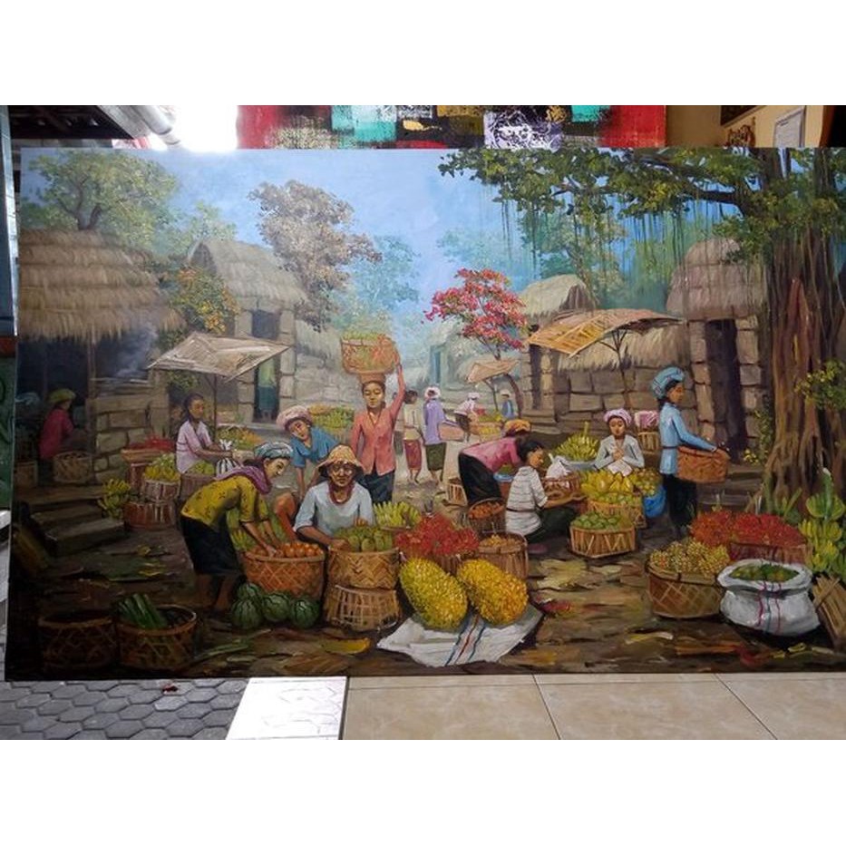 Lukisan Pasar Waktu Pagi Harga Promo Limited Stock Shopee Indonesia