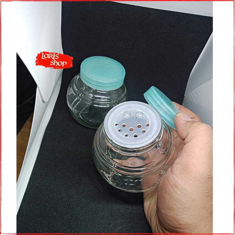 Toples Kaca Kecil Tempat Garam Bumbu Dapur Tutup Plastik Kedaung
