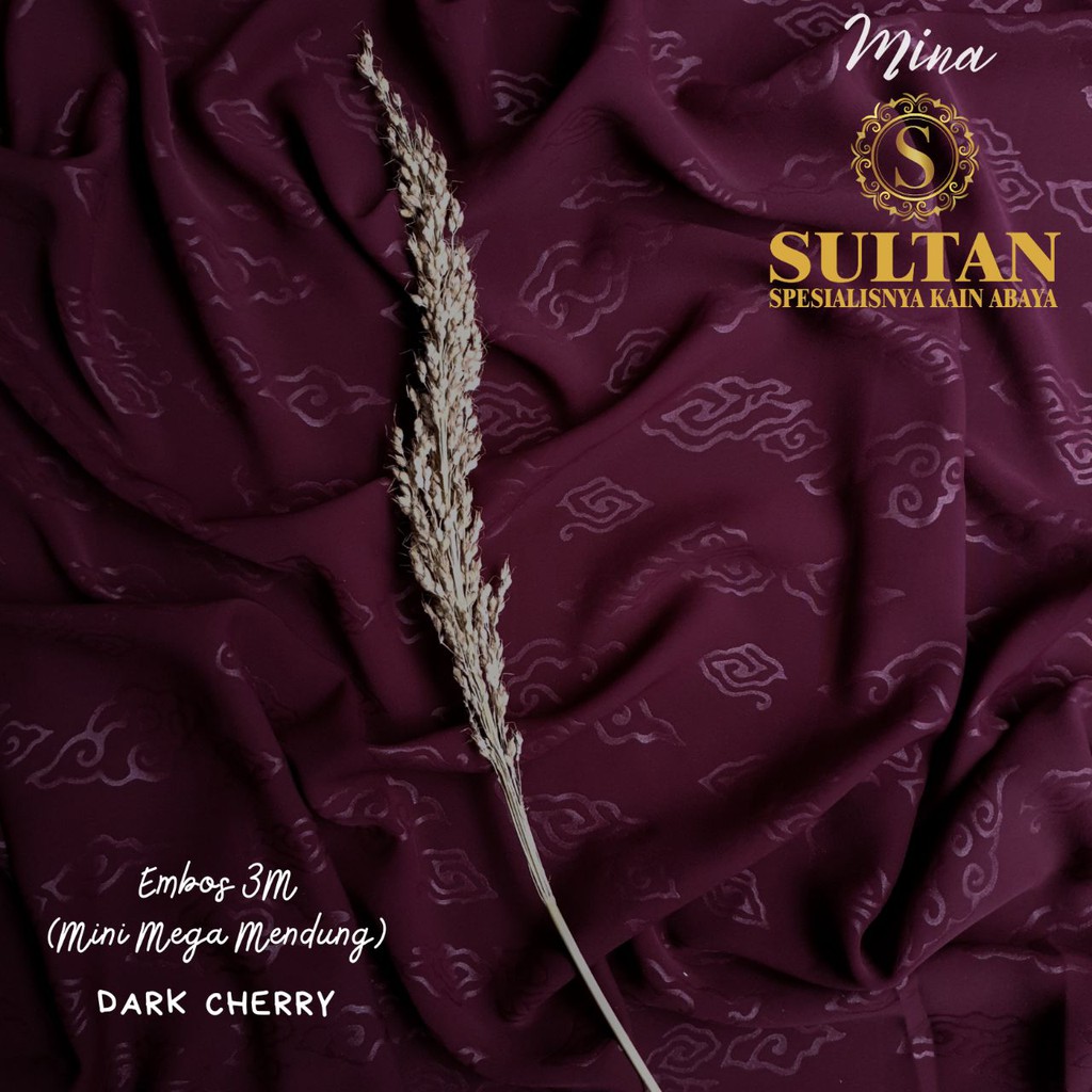 50CM EMBOS MINI MEGA MENDUNG MINA DARK CHERRY KAIN SULTAN