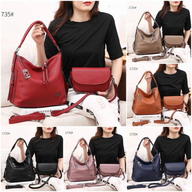 Tas Wanita Coach HOBO 2 IN 1 Sling Bag #1735 Tas Import Tas Murah