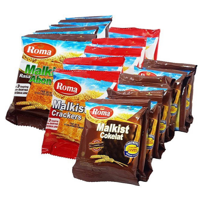 

Biskuit Roma Malkist 1 sachet Crackers,Abon,Coklat snack makanan murah