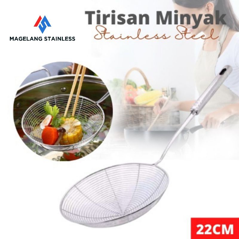 SEROK STAINLEES PARABOLA 20CM/SARINGAN TIRISAN/SEROK MASAKAN