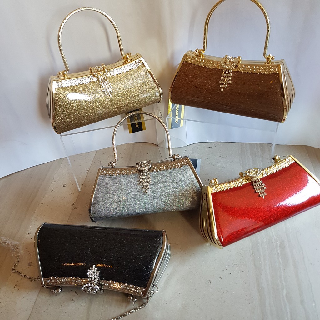 Tas Pesta Farnell  Kondangan Clutch Cantik Kilap Glitter Import 2880