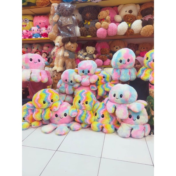 BONEKA OCTOPUS BONEKA GURITA BONEKA CUMI CUMI BONEKA RAINBOW BONEKA MUKA BOLAK BALIK