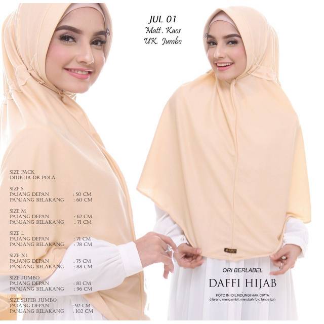 Hijab serut ukuran jumbo Ori Daffi
