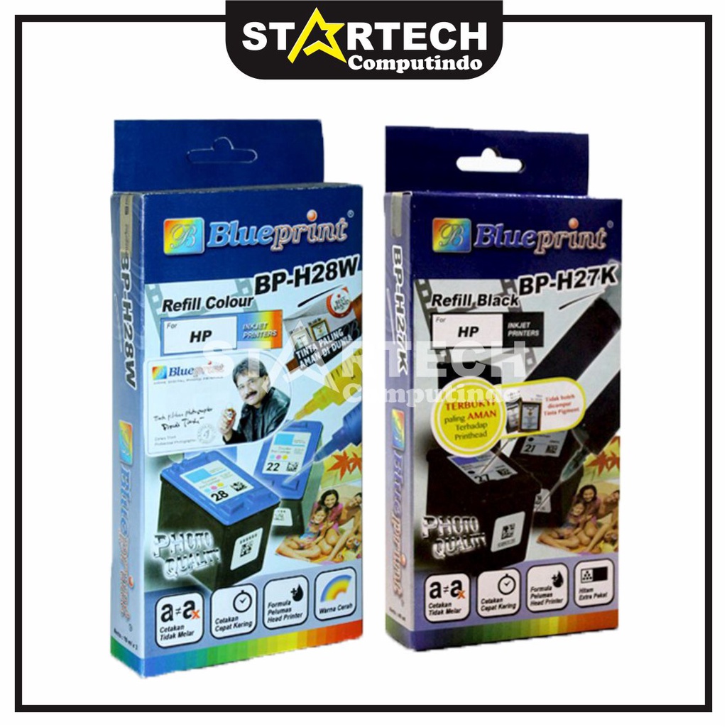 Tinta Suntik HP Blue Print - Black & Colour