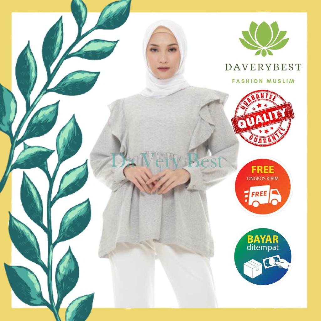 Baju Atasan Busana Blouse Muslim Muslimah Wanita Terbaru Lebaran 2021 A01