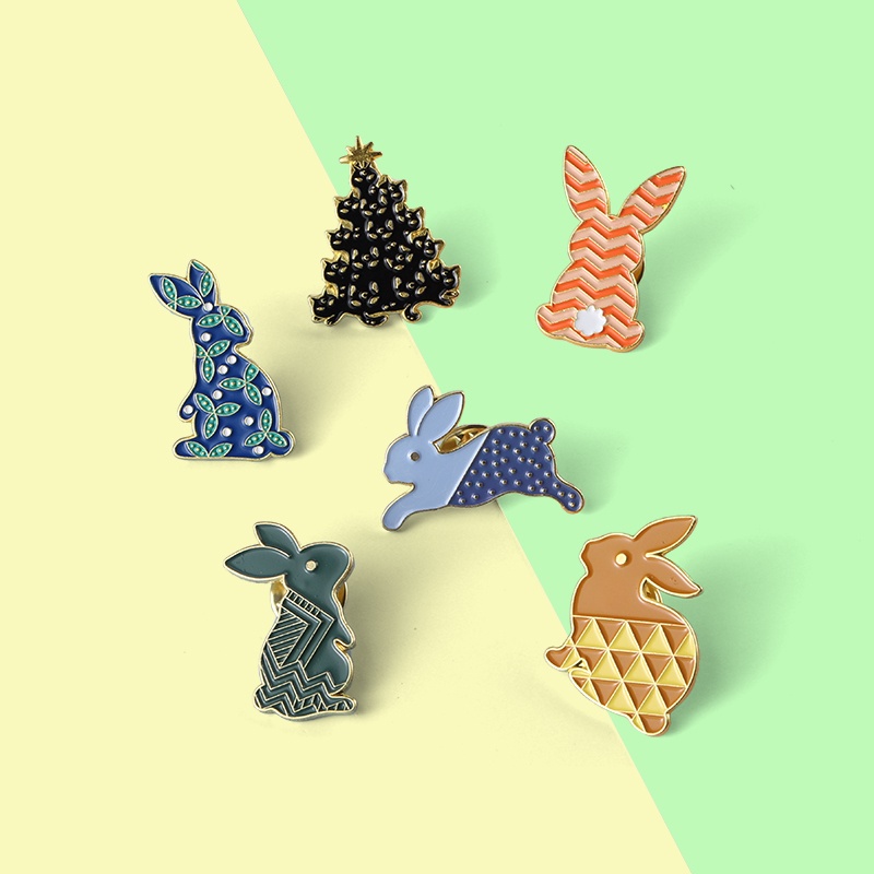 Bros Pin Enamel Bentuk Kartun Hewan Kelinci Untuk Anak