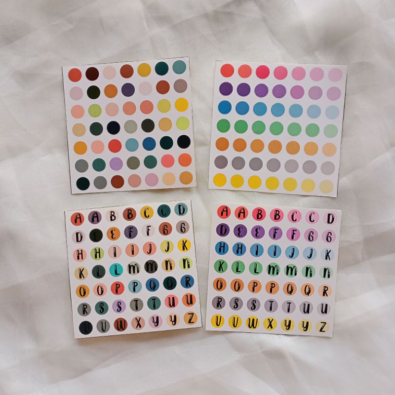 

Sticker Deco Sheet pt.3 | stiker huruf bulat untuk dekorasi bujo polaroid / photocard