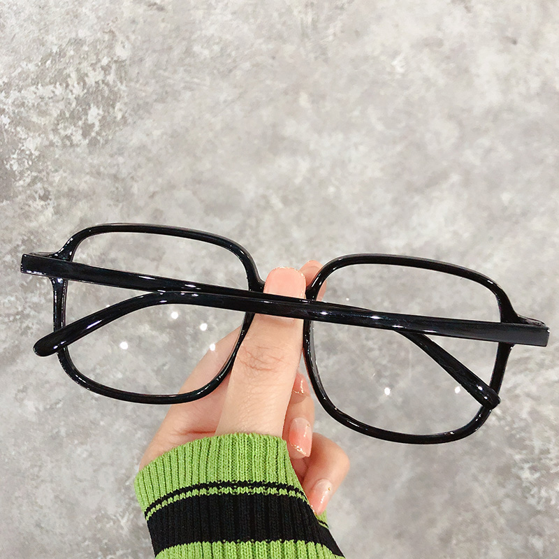 Korean Ig Black Transparent Glasses Non-degree Radiation Protection Student Round Face Trendy
