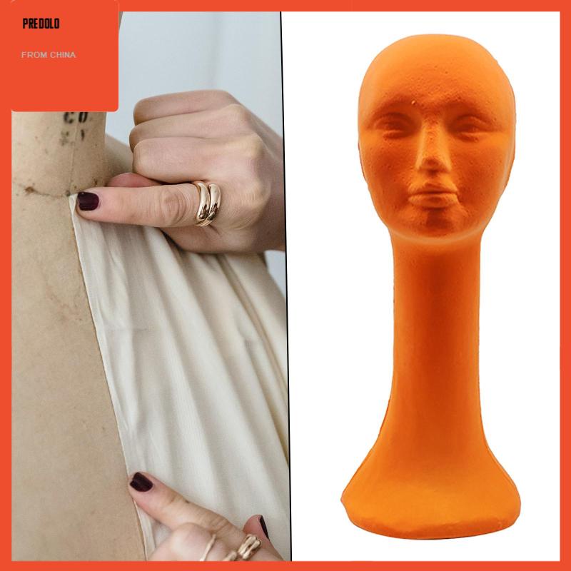 Long Neck Foam Female Human Head Display Stand Mannequin