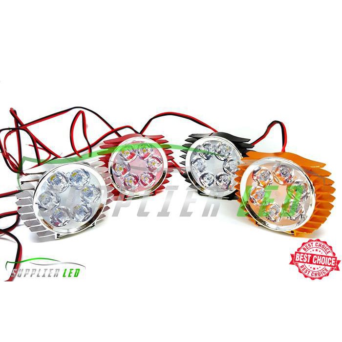 Lampu Tembak Sorot Motor Mobil LED 6 Mata Gepeng Slim Super Terang