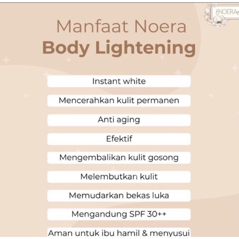 Noera Lightening Body Lotion &amp; Brigtening Body Scrub