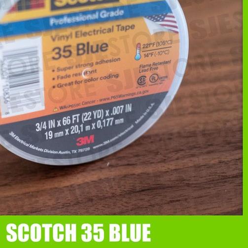Isolasi Listrik 3M Scotch 35 Vinyl Electrical Tape Biru