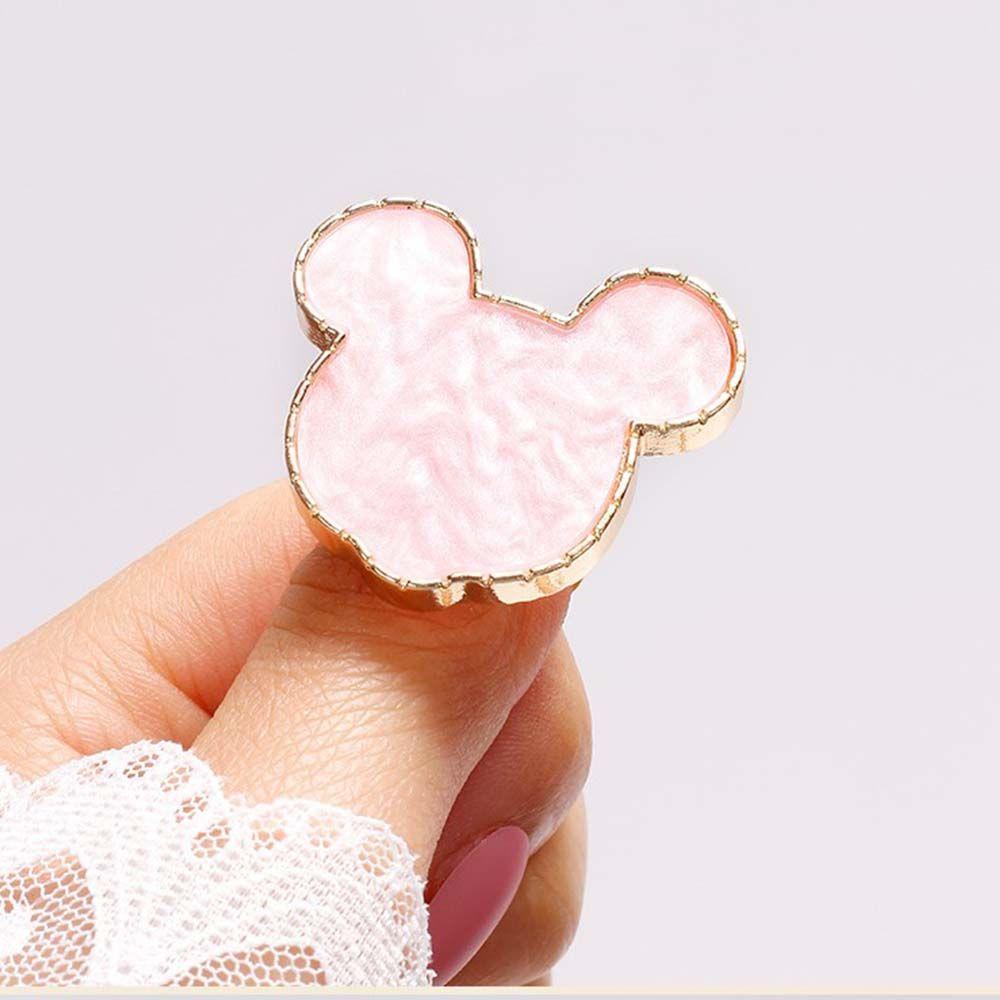 Needway  Cincin Palet Kuku Fashion Adjustable Nail Display Stand Awan Beruang Bentuk Mickey Gel Polish Plate