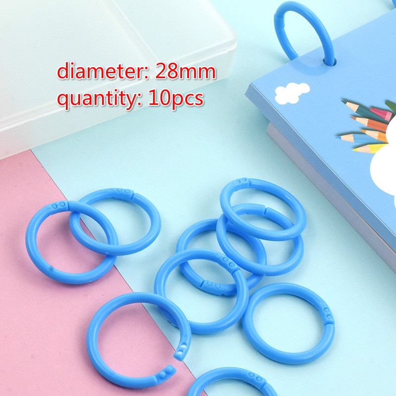 HOOPS 10pcs / Lot Ring Plastik 28mm Untuk Membuat Kartu / Loose Leaf / Album Diy