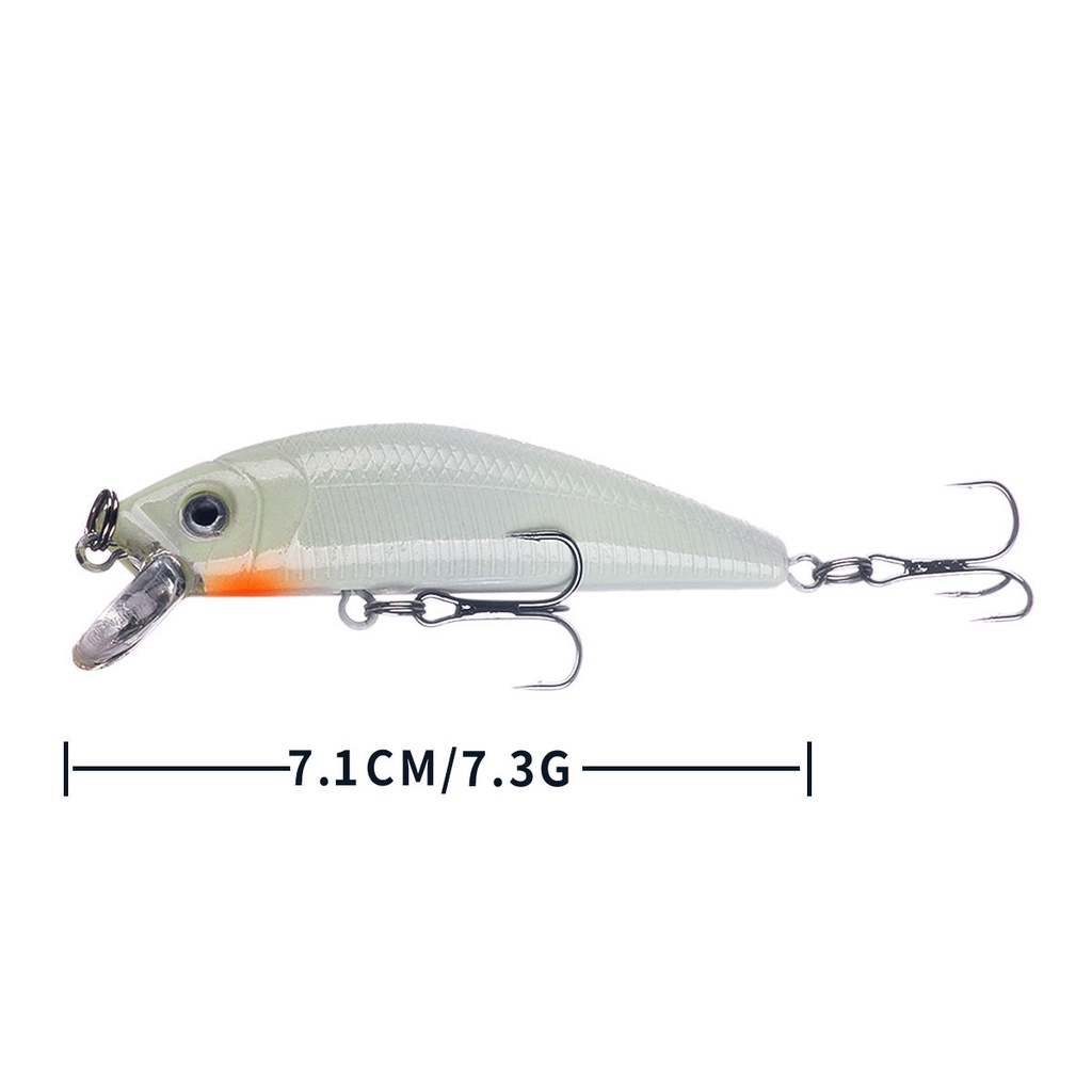 HENGJIA 5Pcs/Box Umpan Pancing Minnow Luminous Fishing Lure Swimbait Topwater Crankbait Bass Popper