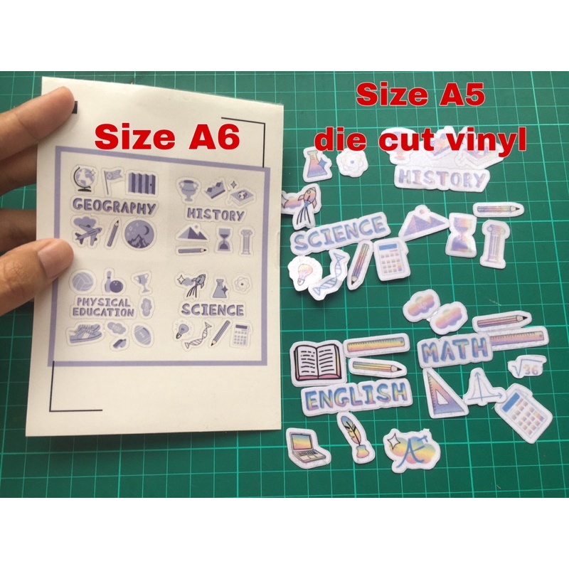 (TIDAK BISA CUSTOM) Sticker School Subject / Stiker mata pelajaran aesthetic