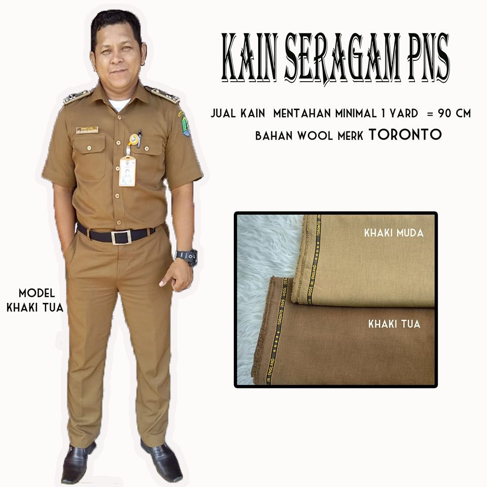 kain seragam PNS instansi pemerintahan dijual dengan minimal 1YARD = 90CM