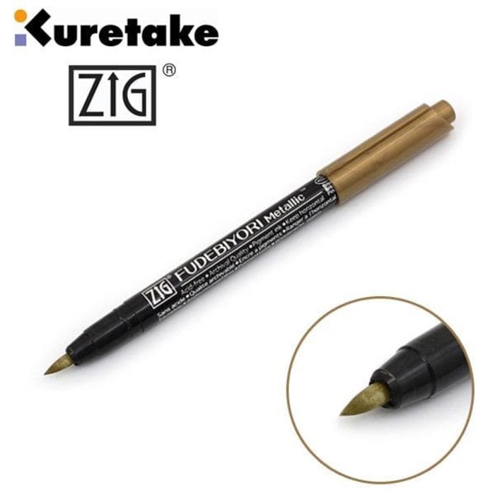 Kuretake Zig Fudebiyori Metallic Brush Pen