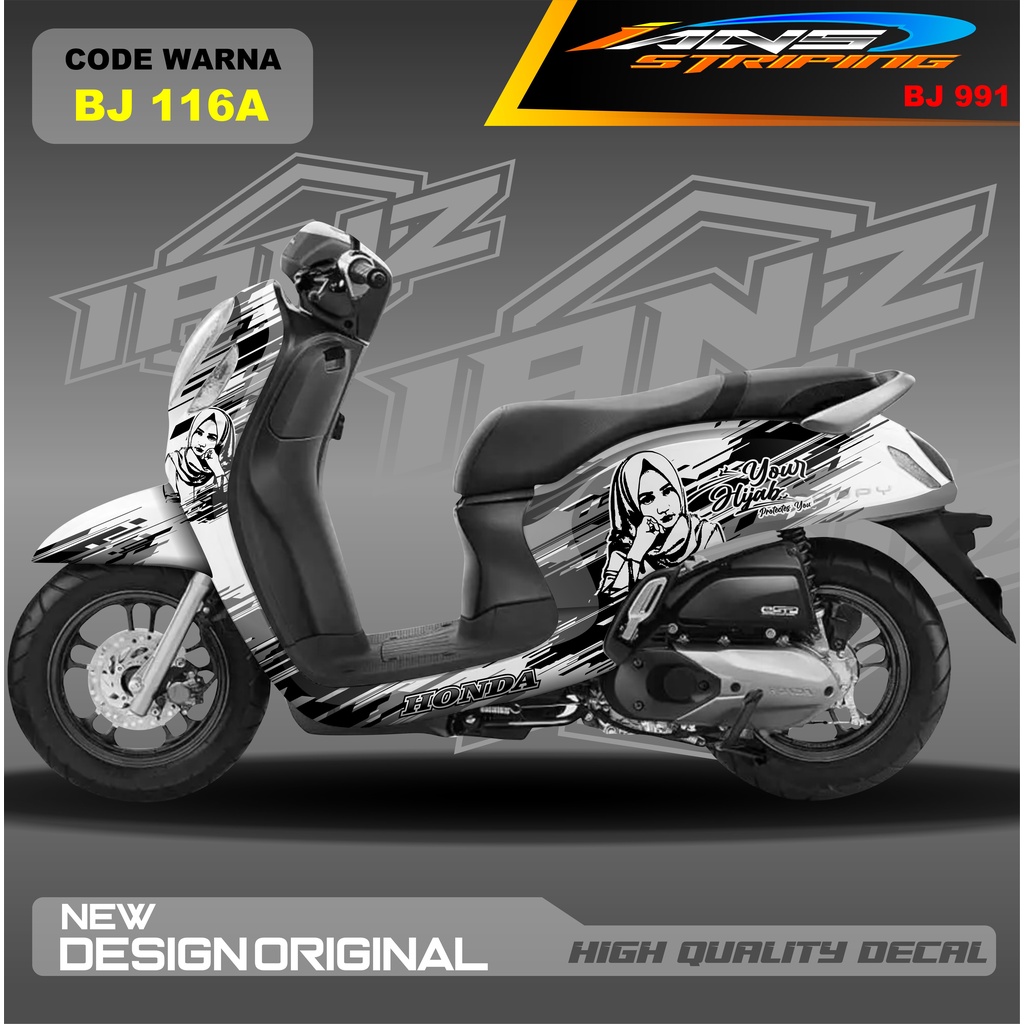 DECAL STIKER SCOOPY FULL BODY MOTOR / STICKER VARIASI SCOOPY MODEL TERBARU / STICKER ALL SCOOPY