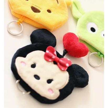 Pouch Sarung Kain Kunci Disney Tsum Tsum Mickey Minnie Stitch Winnie The Pooh Mike Totoro ORI JAPAN