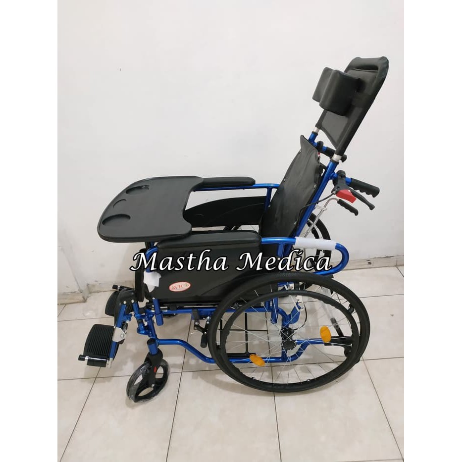 Kursi Roda Aluminium multifungsi 5in1 Tempat Tidur BAB Makan selonjor