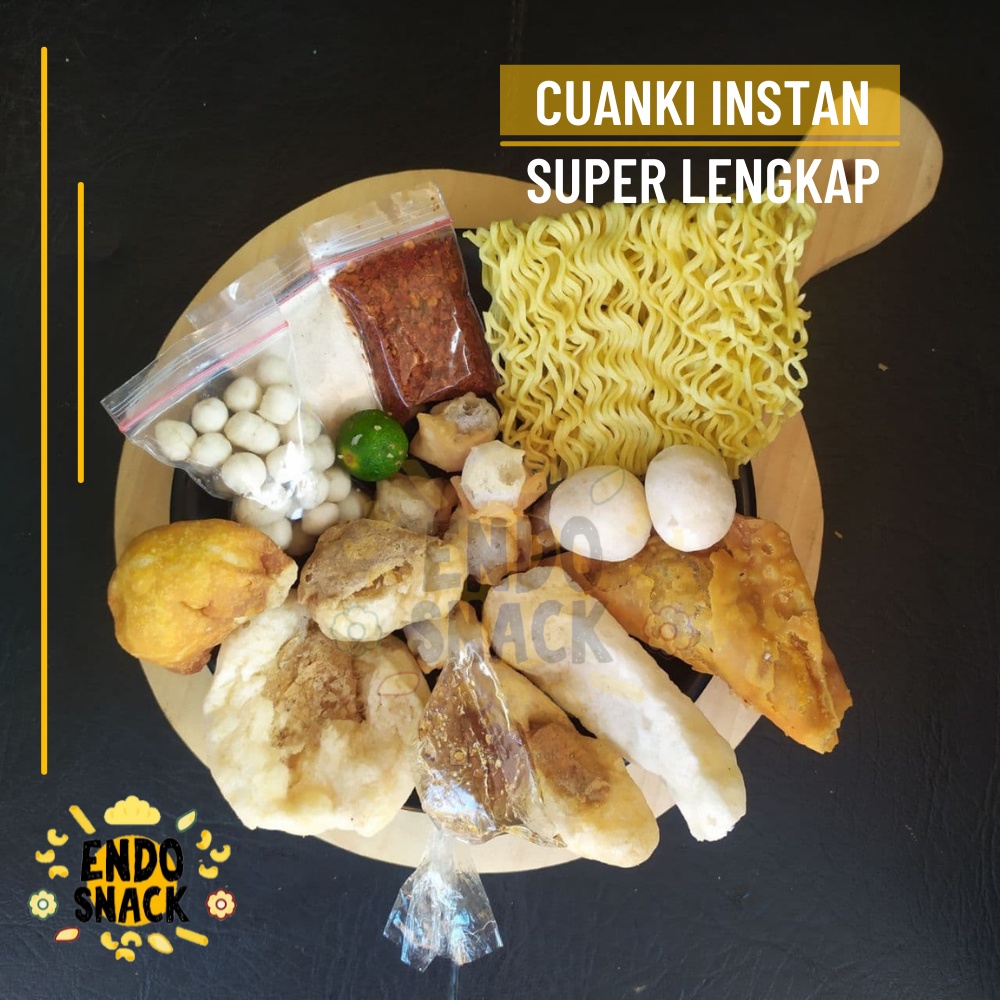 Cuanki Instan Super Lengkap dengan Mie, Bumbu Cuanki Lidah, Cuanki Mini, Tahu, Sukro Cikur, Siomay