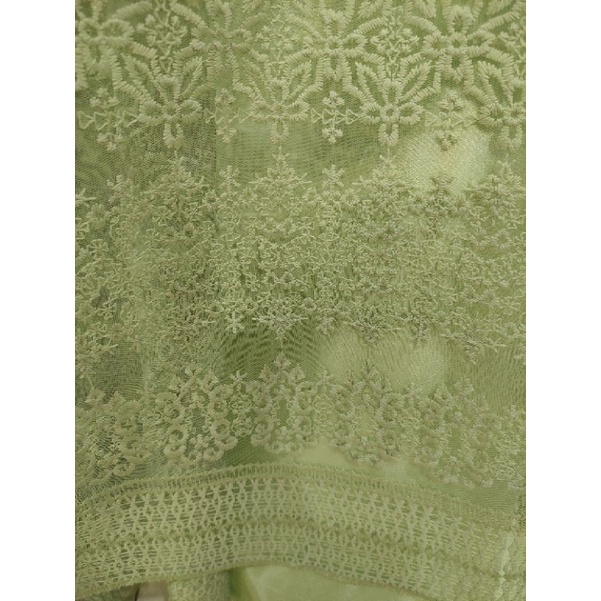 Kain Tile Bordir Sapto Pinggiran CBT12852 D#2 No 3 Sage green